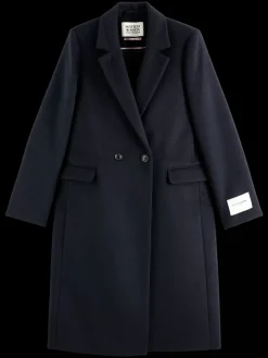 SINGLE BREASTED HERRINGBONE WOOL BLEND TAILORED COAT-Scotch & Soda Online