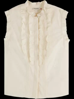 Sleeveless ruffle shirt-Scotch & Soda Fashion