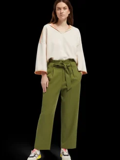 SLOUCHY FIT SHOULDER DETAIL HOODIE-Scotch & Soda Online