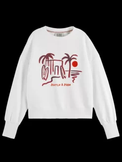 SLOUCHY PUFFED SLEEVED GRAPHIC SWEATSHIRT-Scotch & Soda Fashion