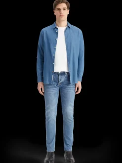 Smart indigo lightweight denim shirt with sleeve adjusters-Scotch & Soda Discount