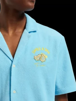 Solid towelling shirt-Scotch & Soda Fashion