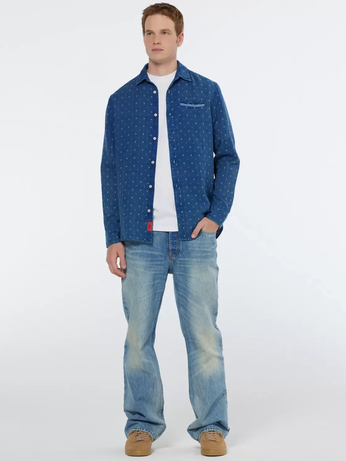 Special denim weave with wash effects shirt-Scotch & Soda Online