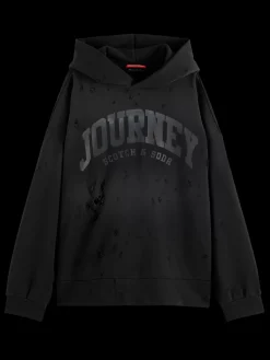 SPRAYED HOODIE WITH DESTROYED DETAILS-Scotch & Soda New
