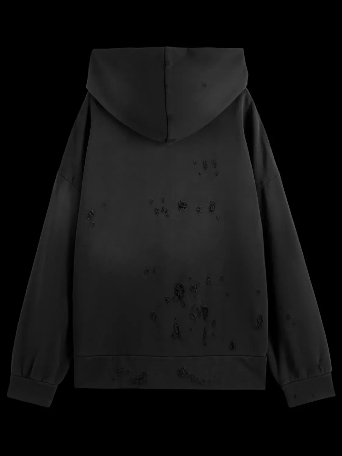SPRAYED HOODIE WITH DESTROYED DETAILS-Scotch & Soda New