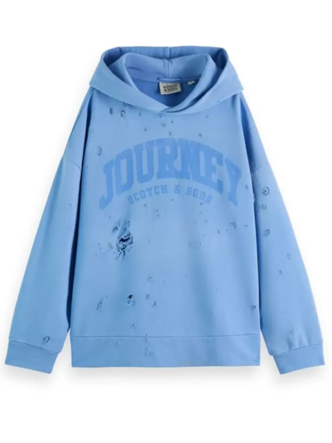 SPRAYED HOODIE WITH DESTROYED DETAILS-Scotch & Soda New