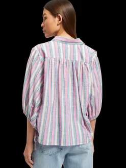 STRIPED BALLOON SLEEVE SHIRT-Scotch & Soda Discount