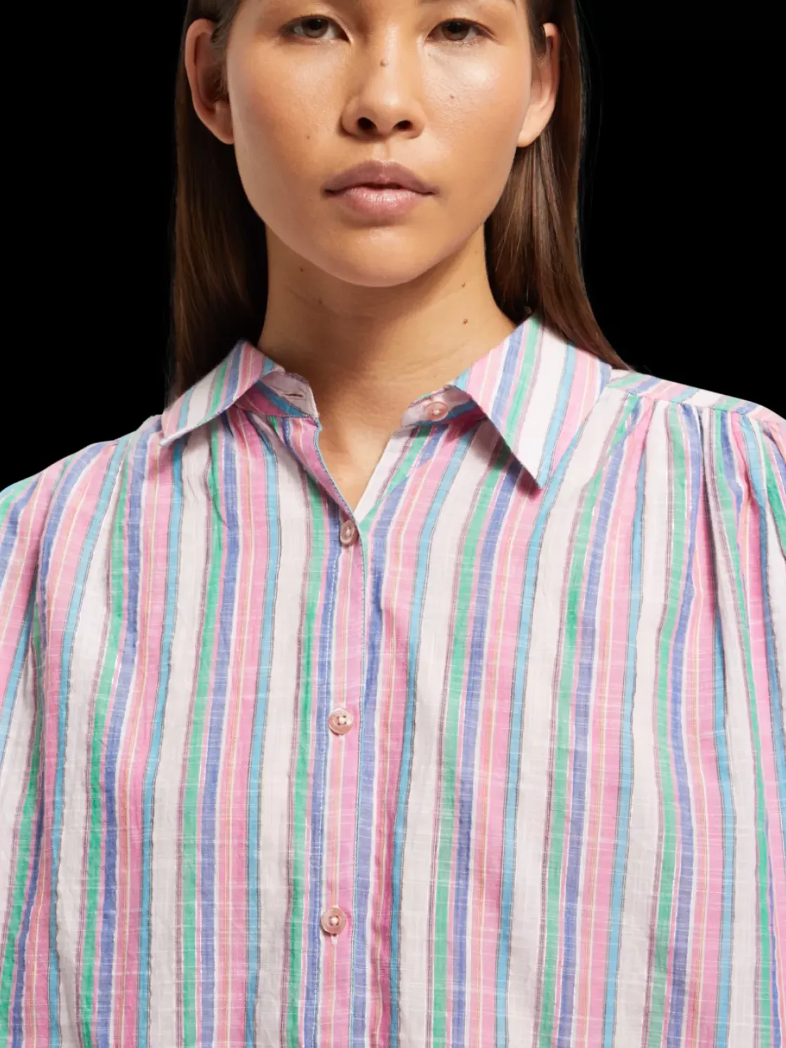 STRIPED BALLOON SLEEVE SHIRT-Scotch & Soda Discount
