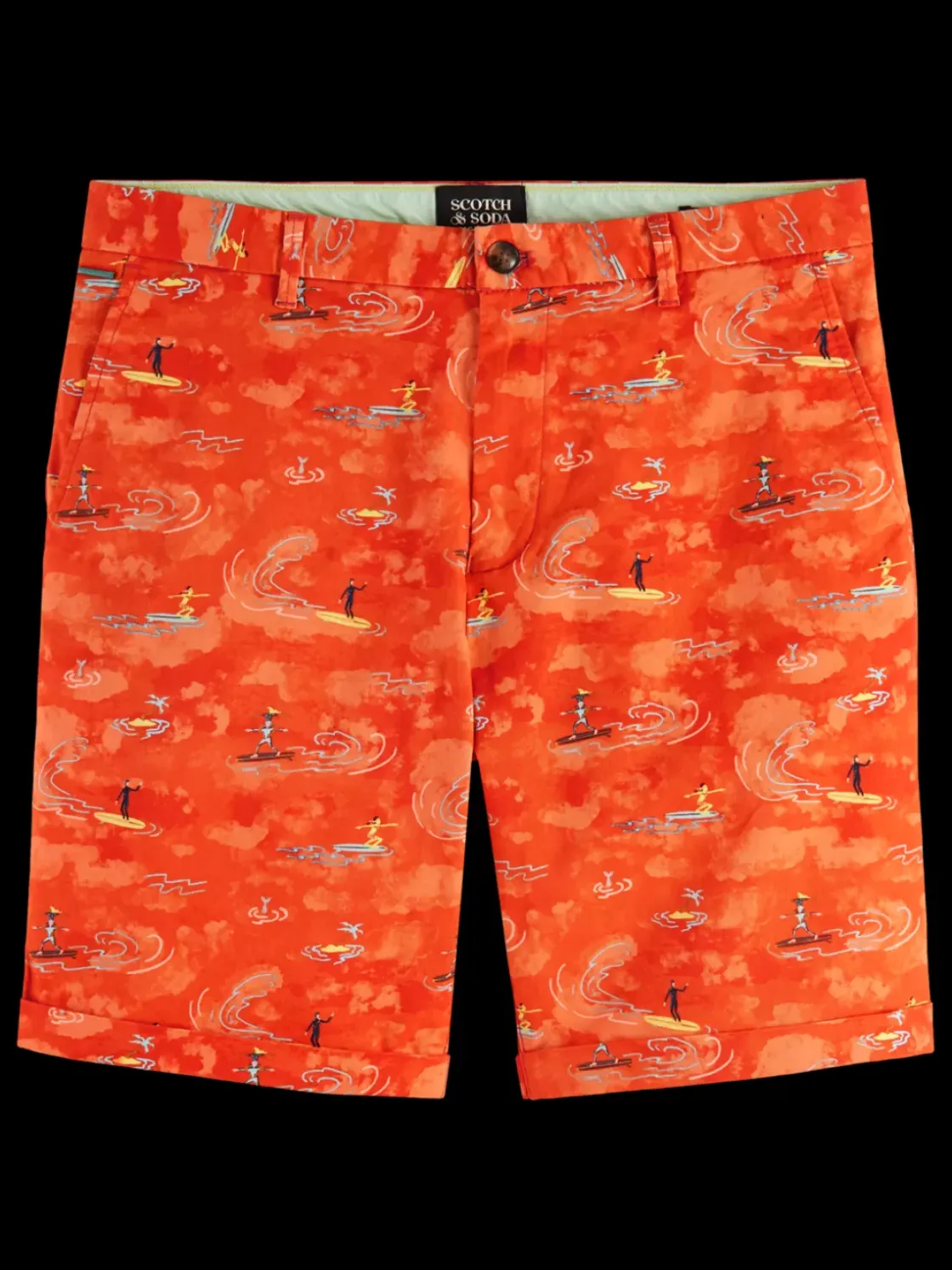 Stuart- printed stretch-cotton chino short-Scotch & Soda Best