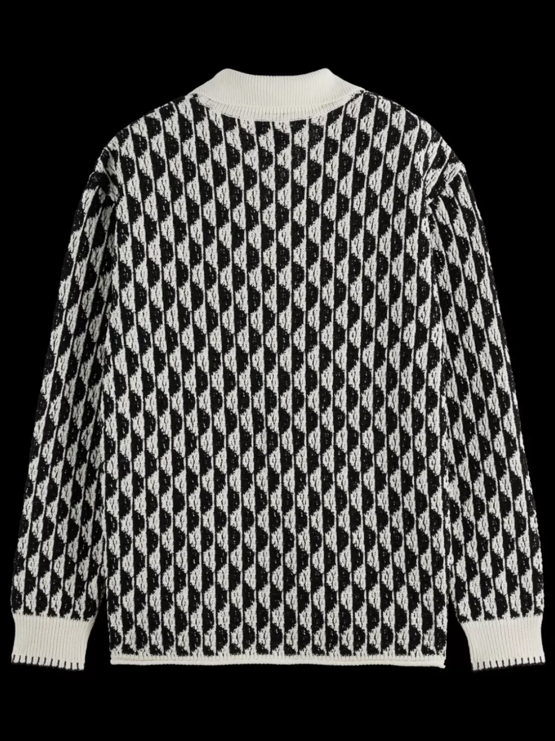 Textured jacquard dropped shoulder long sleeve polo-Scotch & Soda Discount