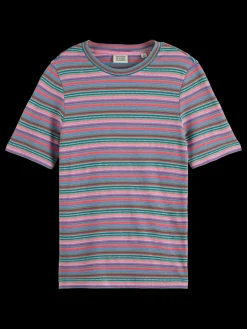 TEXTURED STRIPE SLIM FIT T-SHIRT-Scotch & Soda Discount