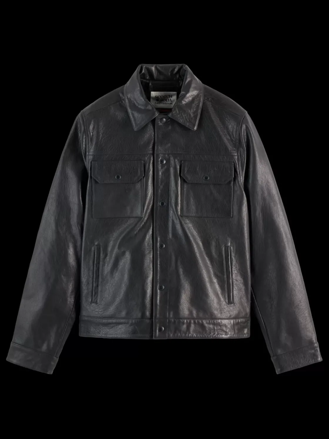 TRUCKER LEATHER JACKET-Scotch & Soda Fashion