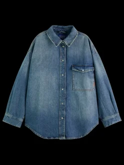 Vintage washed denim overshirt - frisco nights-Scotch & Soda Sale