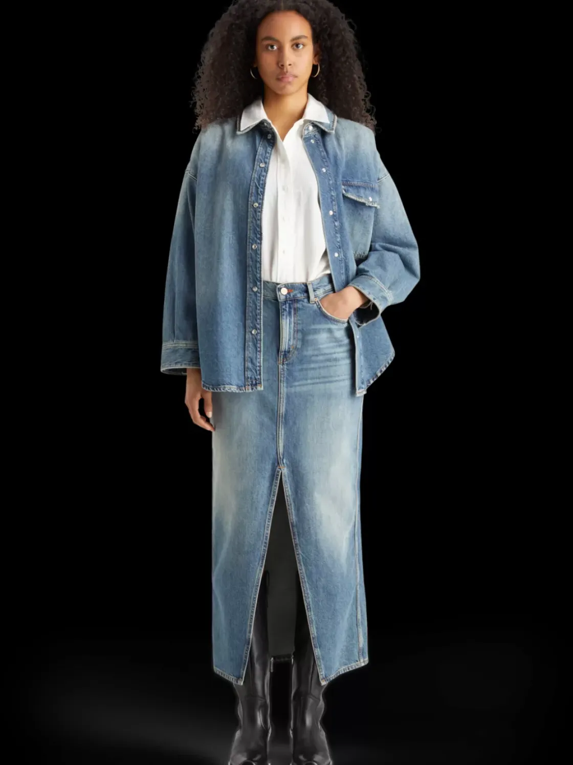 Vintage washed denim overshirt - frisco nights-Scotch & Soda Sale