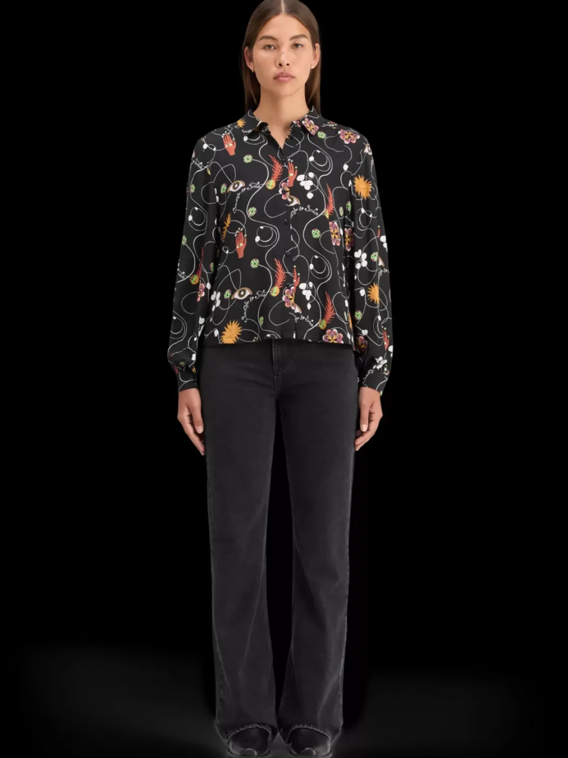 VISCOSE PRINTED BALLOON SLEEVE SHIRT-Scotch & Soda Sale