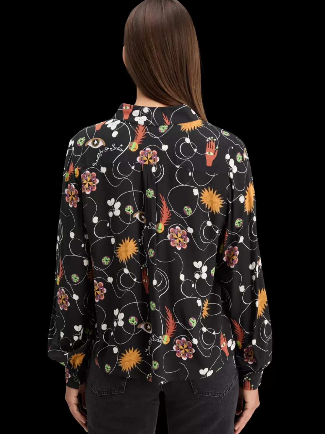 VISCOSE PRINTED BALLOON SLEEVE SHIRT-Scotch & Soda Sale