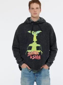 Washed artwork relaxed fit hoodie-Scotch & Soda Fashion