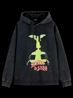 Washed artwork relaxed fit hoodie-Scotch & Soda Fashion