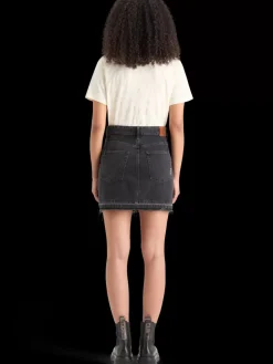 WASHED BLACK DENIM MINI SKIRT WITH CARGO POCKETS-Scotch & Soda Online