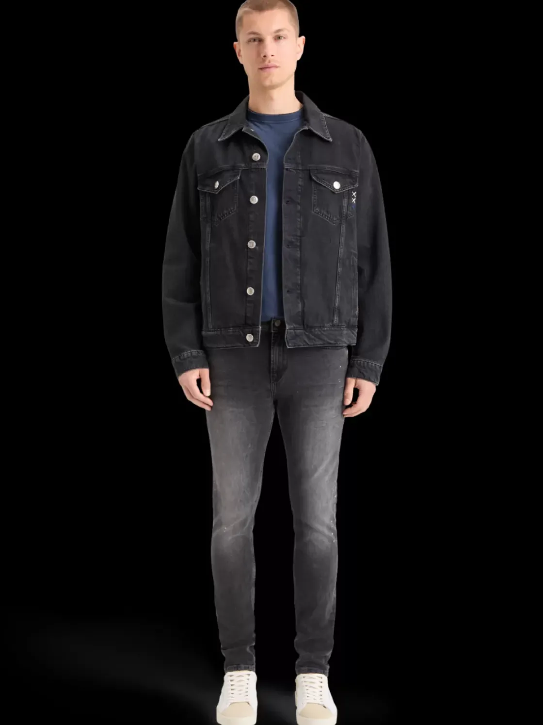 WASHED BLACK DENIM TRUCKER JACKET-Scotch & Soda Best