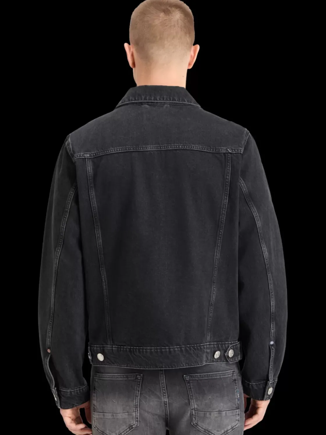 WASHED BLACK DENIM TRUCKER JACKET-Scotch & Soda Best