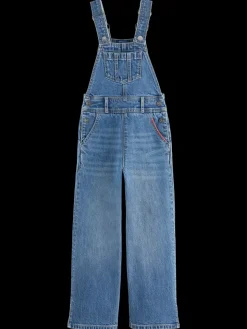 WASHED DENIM DUNGAREE WITH WIDE LEG--Scotch & Soda Discount