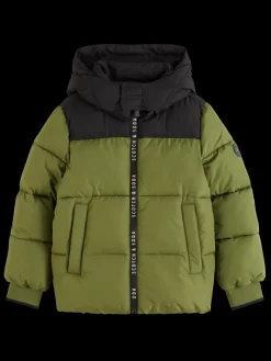 WATER REPELLENT HOODED PUFFER JACKET-Scotch & Soda Online