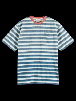 Yarn dye stripe pocket t-shirt-Scotch & Soda Fashion